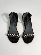 Stuart Weitzman - Suede Pearl Studded Sandals