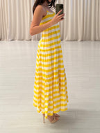 Striped Linen Midi Dress