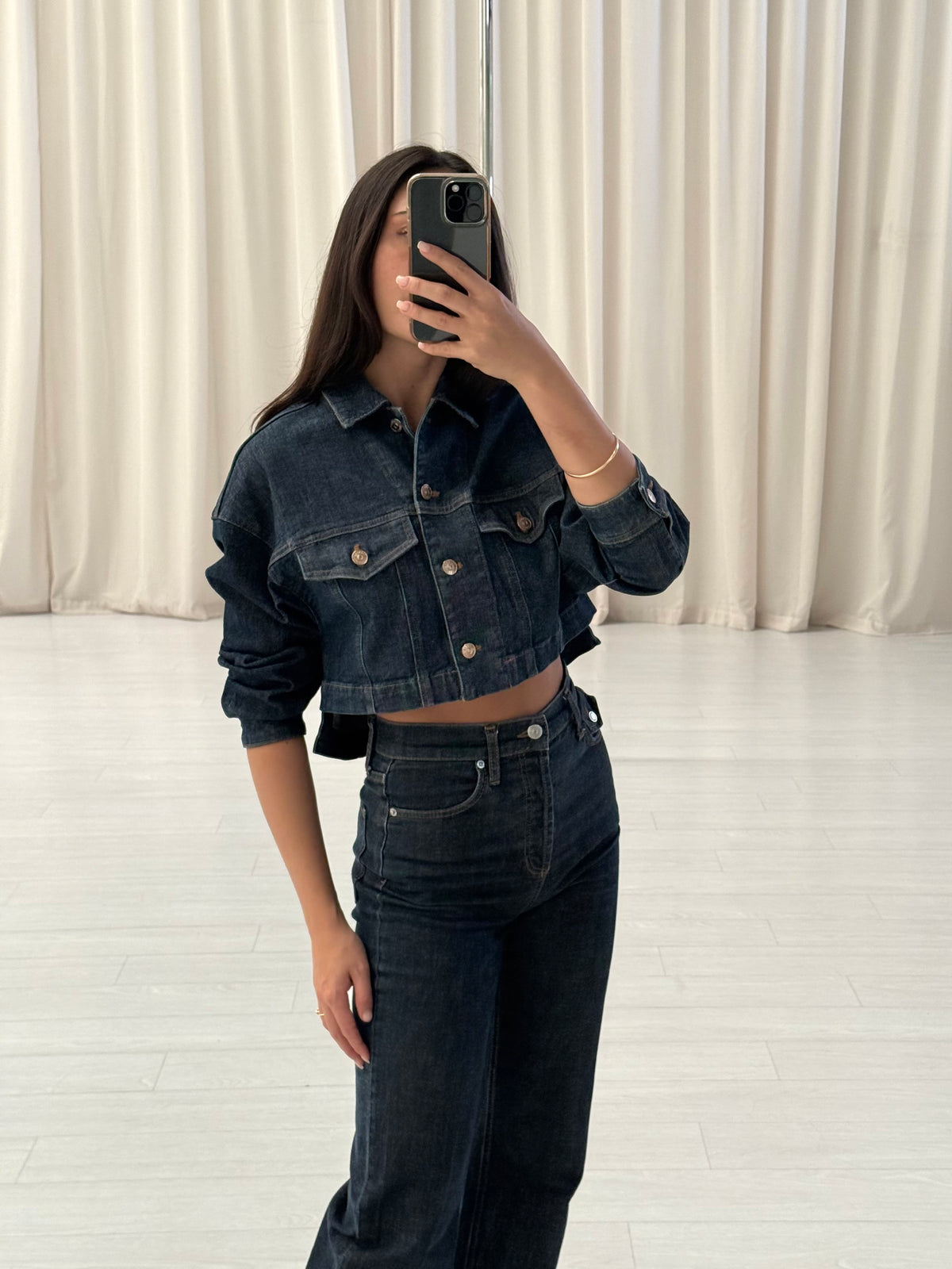 Indigo Denim Cropped Jacket