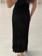 Pleated Rib Maxi Skirt