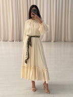 Mock Neck Tiered Maxi Dress