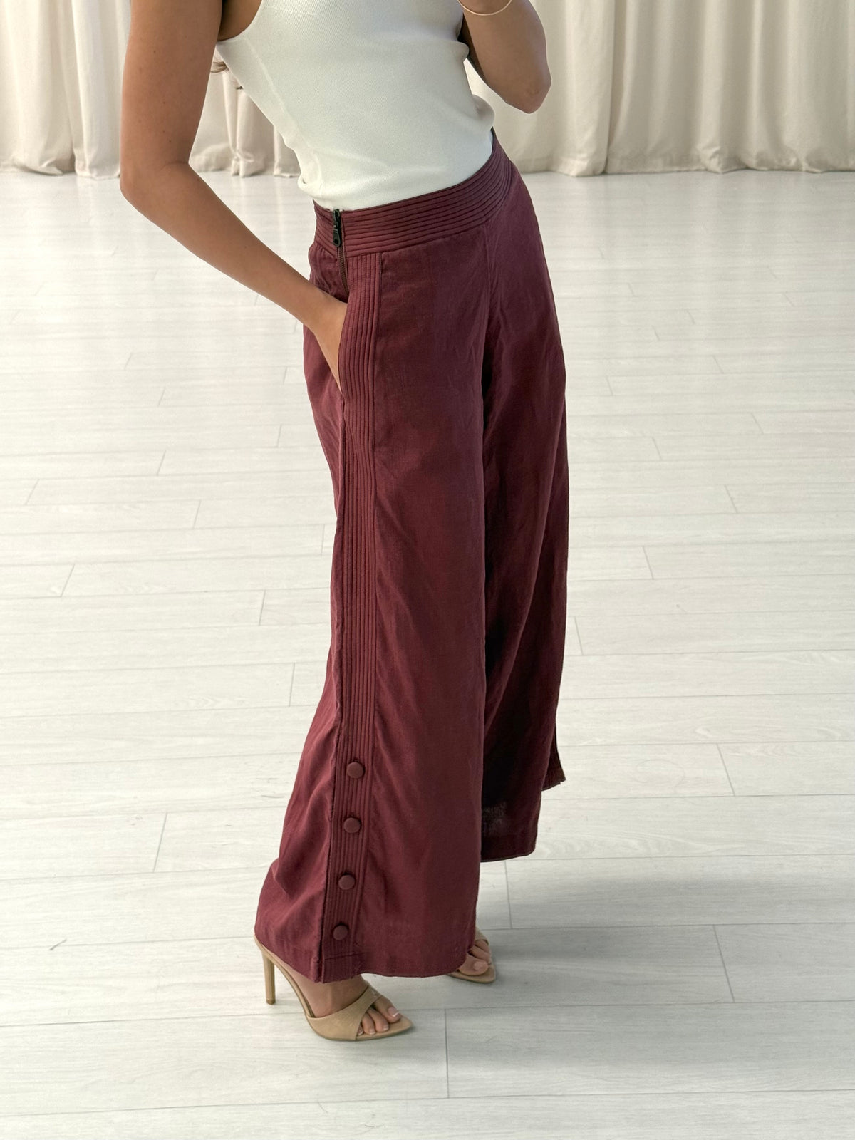 Flannel - Linen Button Trouser