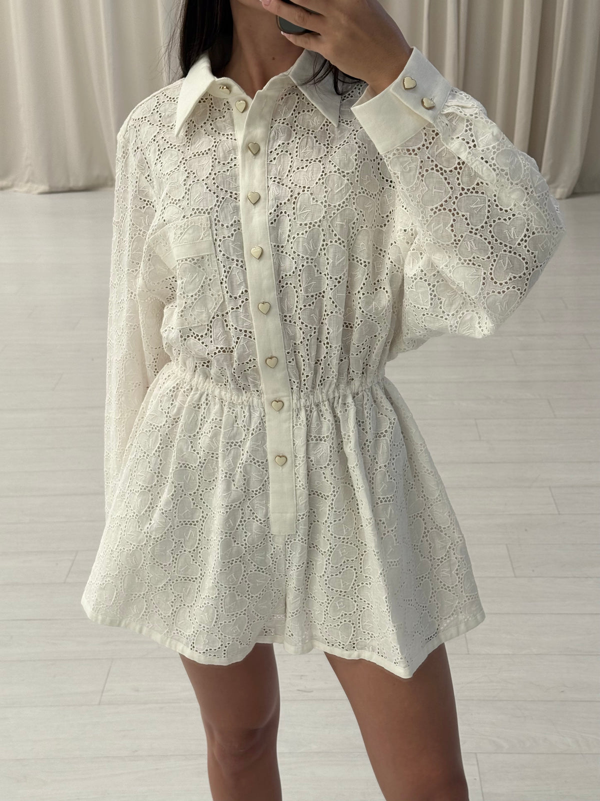 Zimmermann - Crush Lace Linen Playsuit