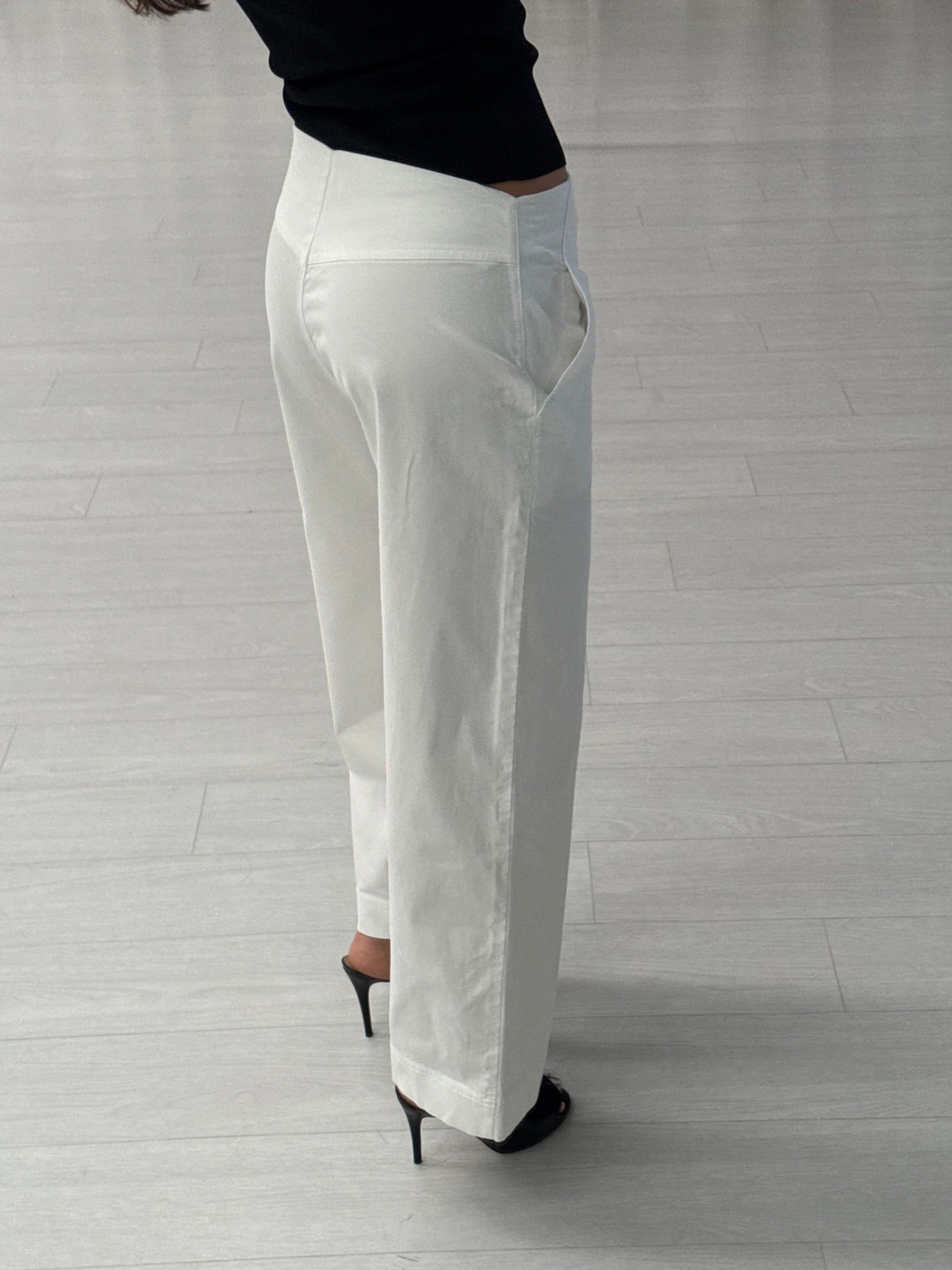 Sateen Cropped Wide Leg Trouser