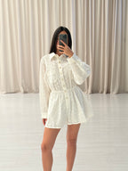 Zimmermann - Crush Lace Linen Playsuit