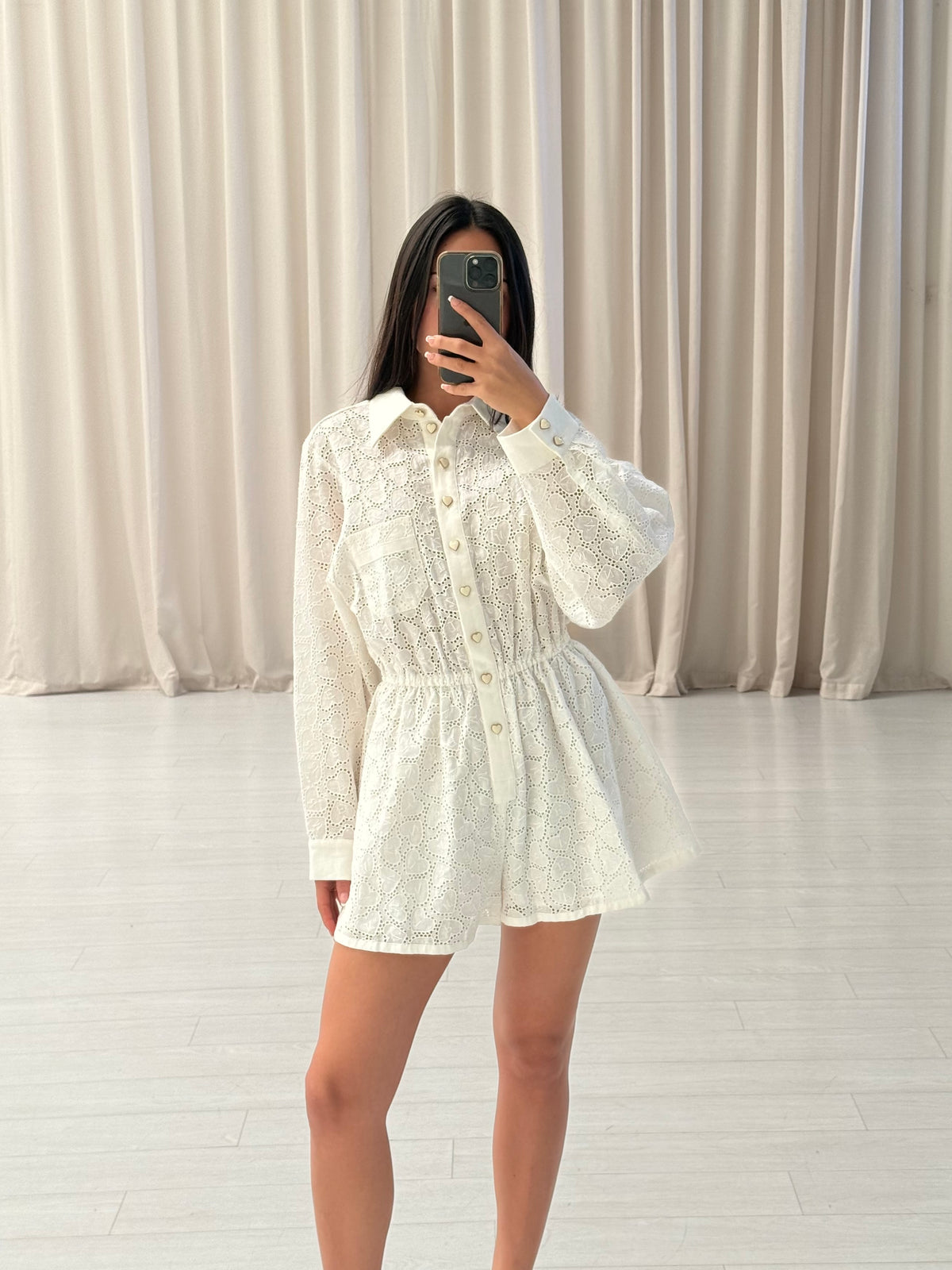 Zimmermann - Crush Lace Linen Playsuit