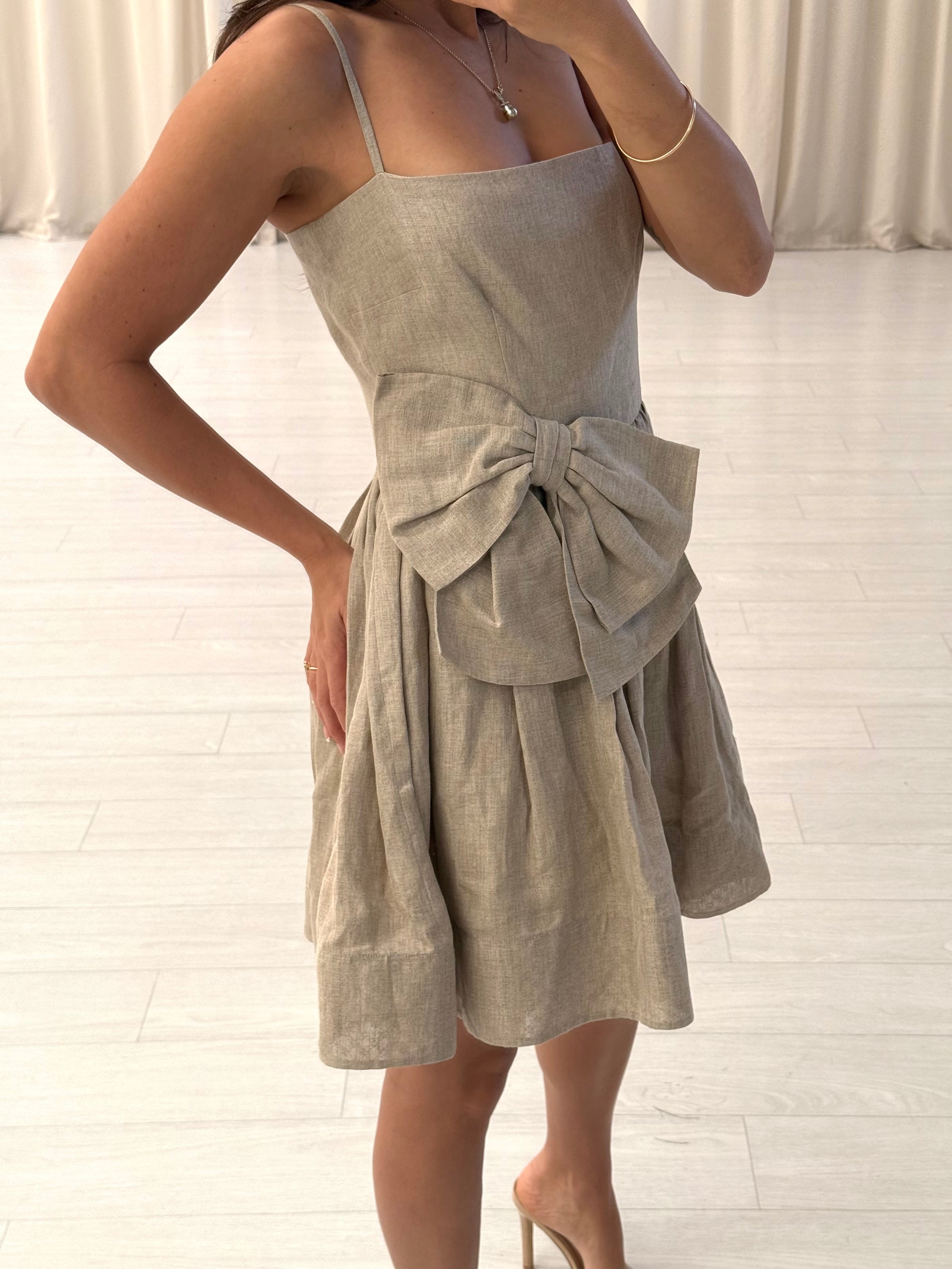 Linen Bow Dress