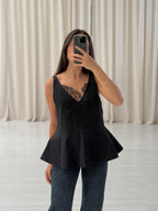 Chiffon Peplum Lace Tank