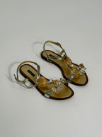 Dolce & Gabbana - Shell Pearl Leather Sandals