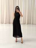 Pleated Rib Maxi Skirt