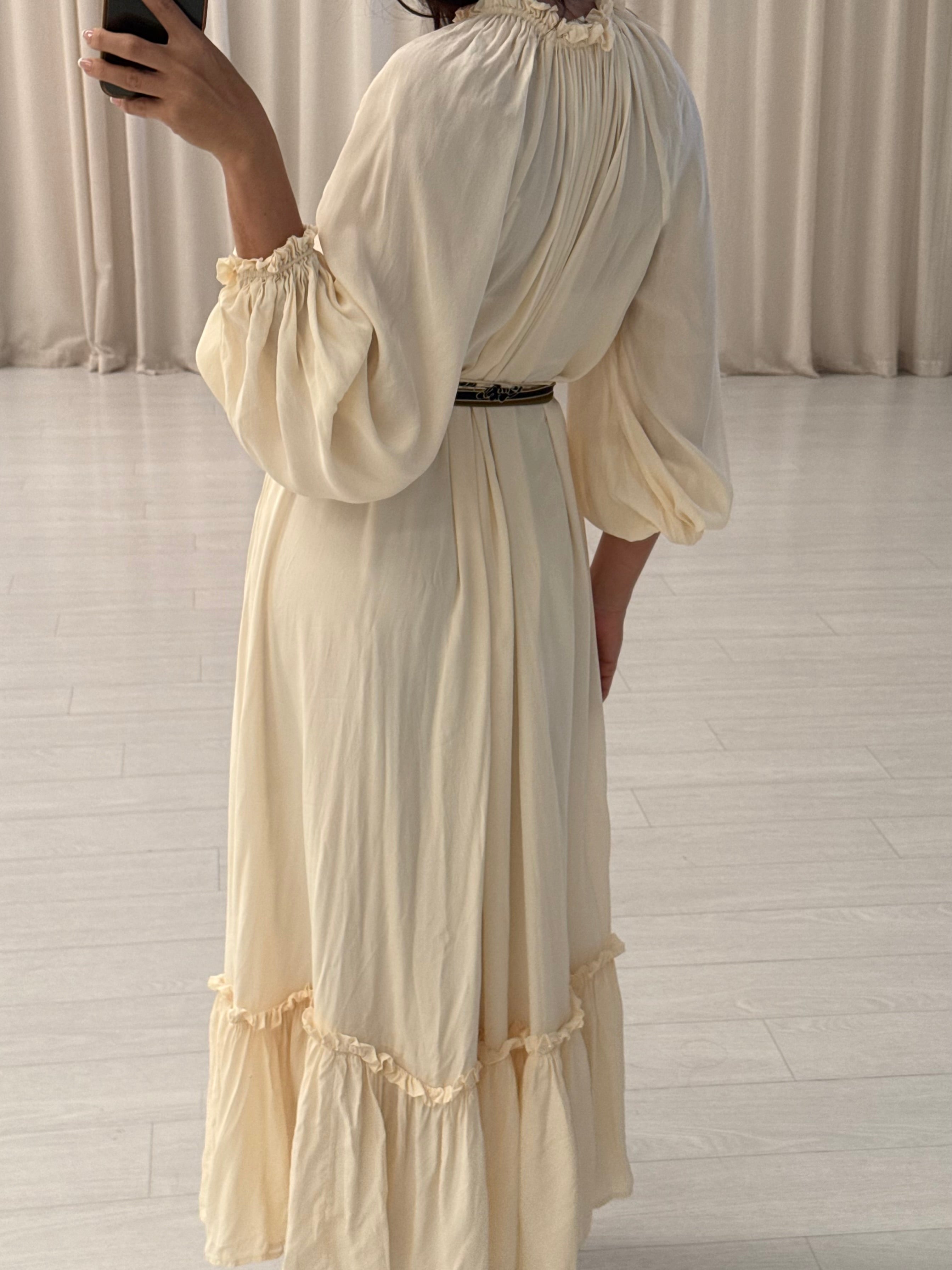 Mock Neck Tiered Maxi Dress