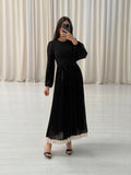 Crepe Pleated Maxi Dress