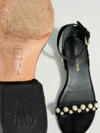 Stuart Weitzman - Suede Pearl Studded Sandals