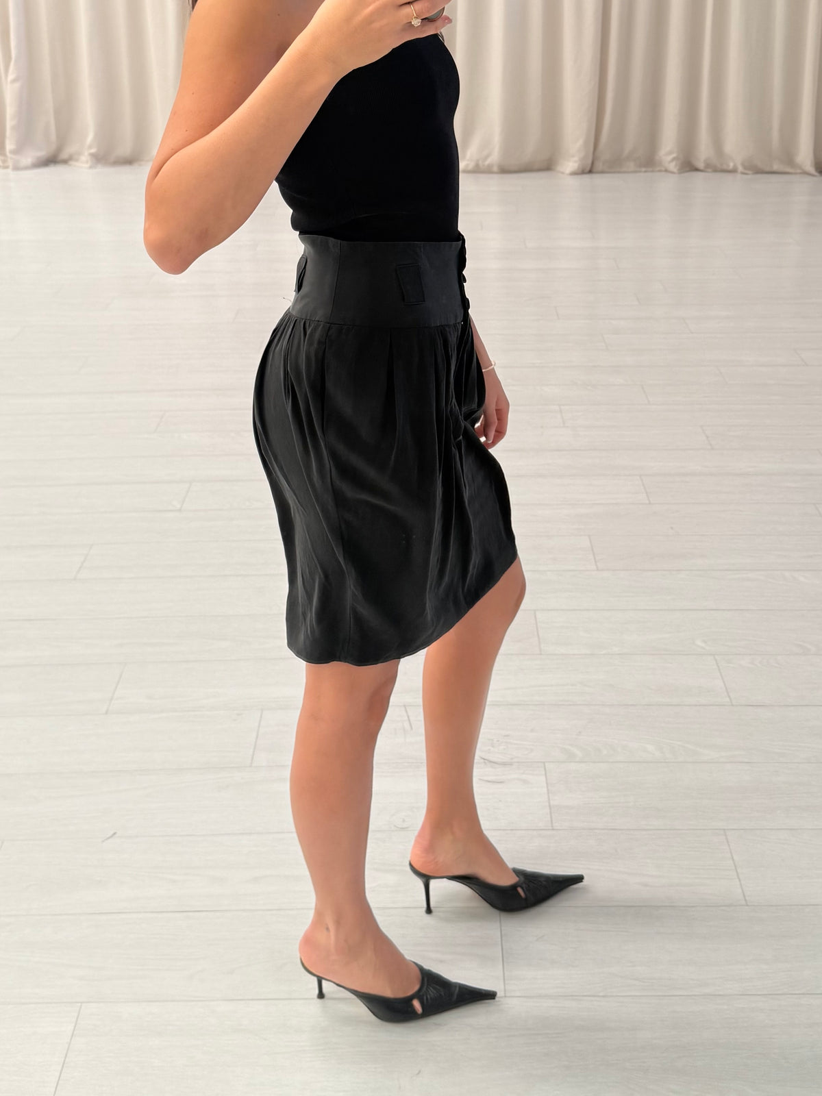 Silk Button Skirt
