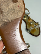 Dolce & Gabbana - Shell Pearl Leather Sandals