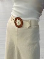 Linen Belted Maxi Skirt