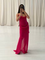 Draped Silk Georgette Dress