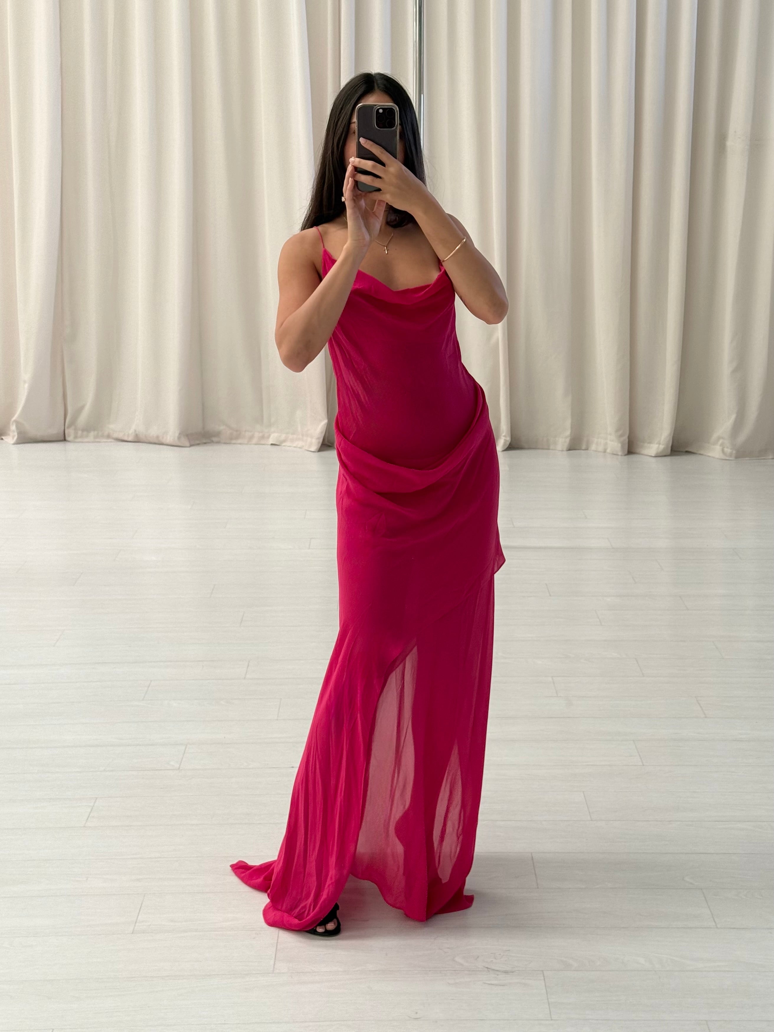 Draped Silk Georgette Dress