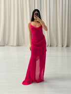 Draped Silk Georgette Dress
