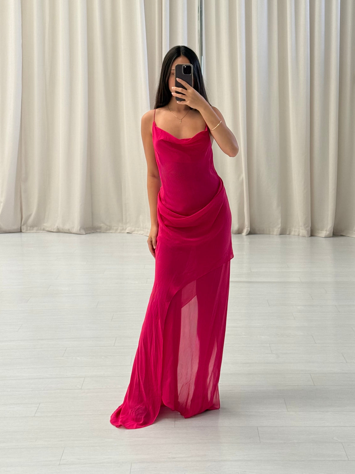 Draped Silk Georgette Dress