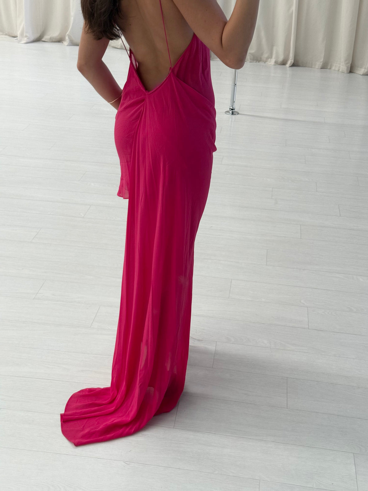 Draped Silk Georgette Dress