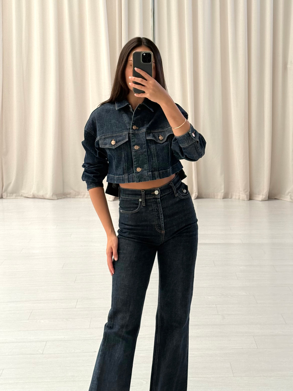 Indigo Denim Cropped Jacket
