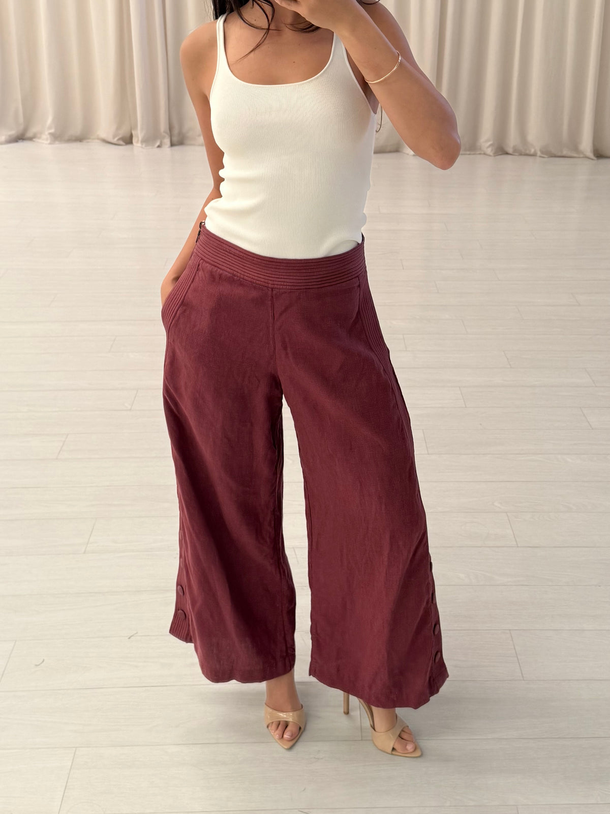 Flannel - Linen Button Trouser