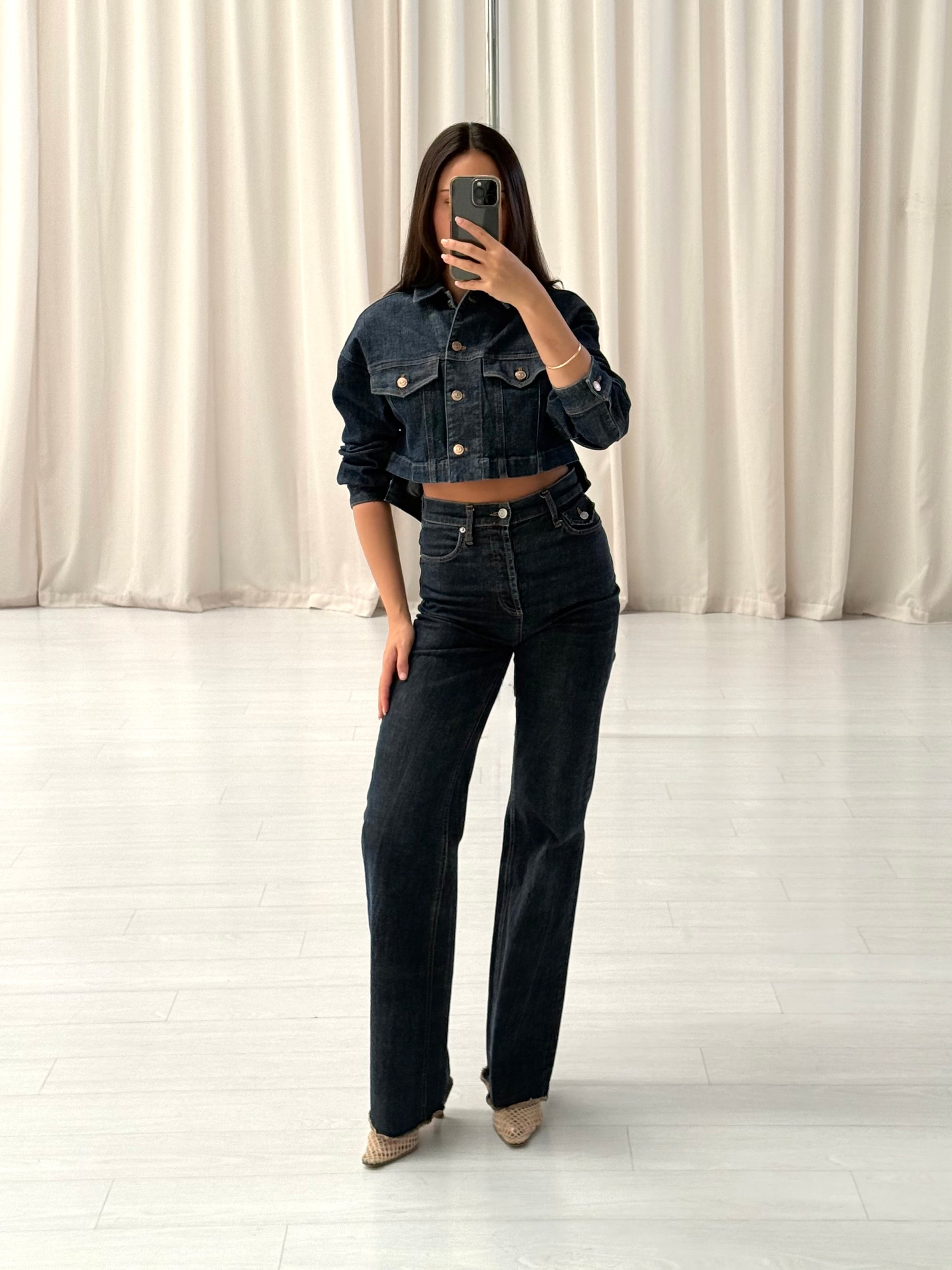 Indigo Denim Cropped Jacket