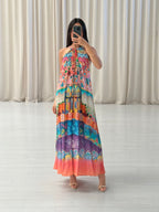 Gather Neck Maxi Dress ￼