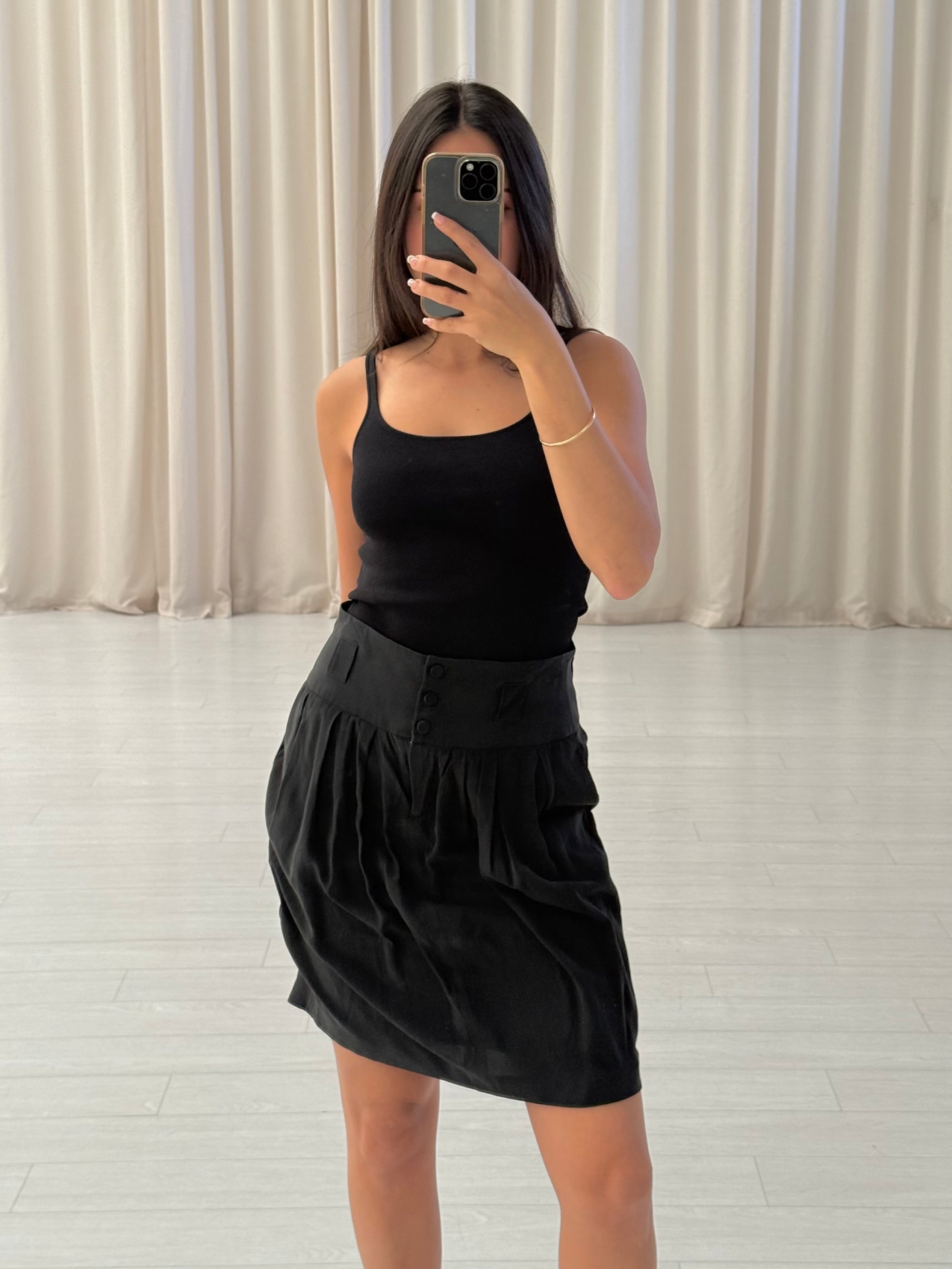 Silk Button Skirt