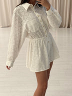 Zimmermann - Crush Lace Linen Playsuit