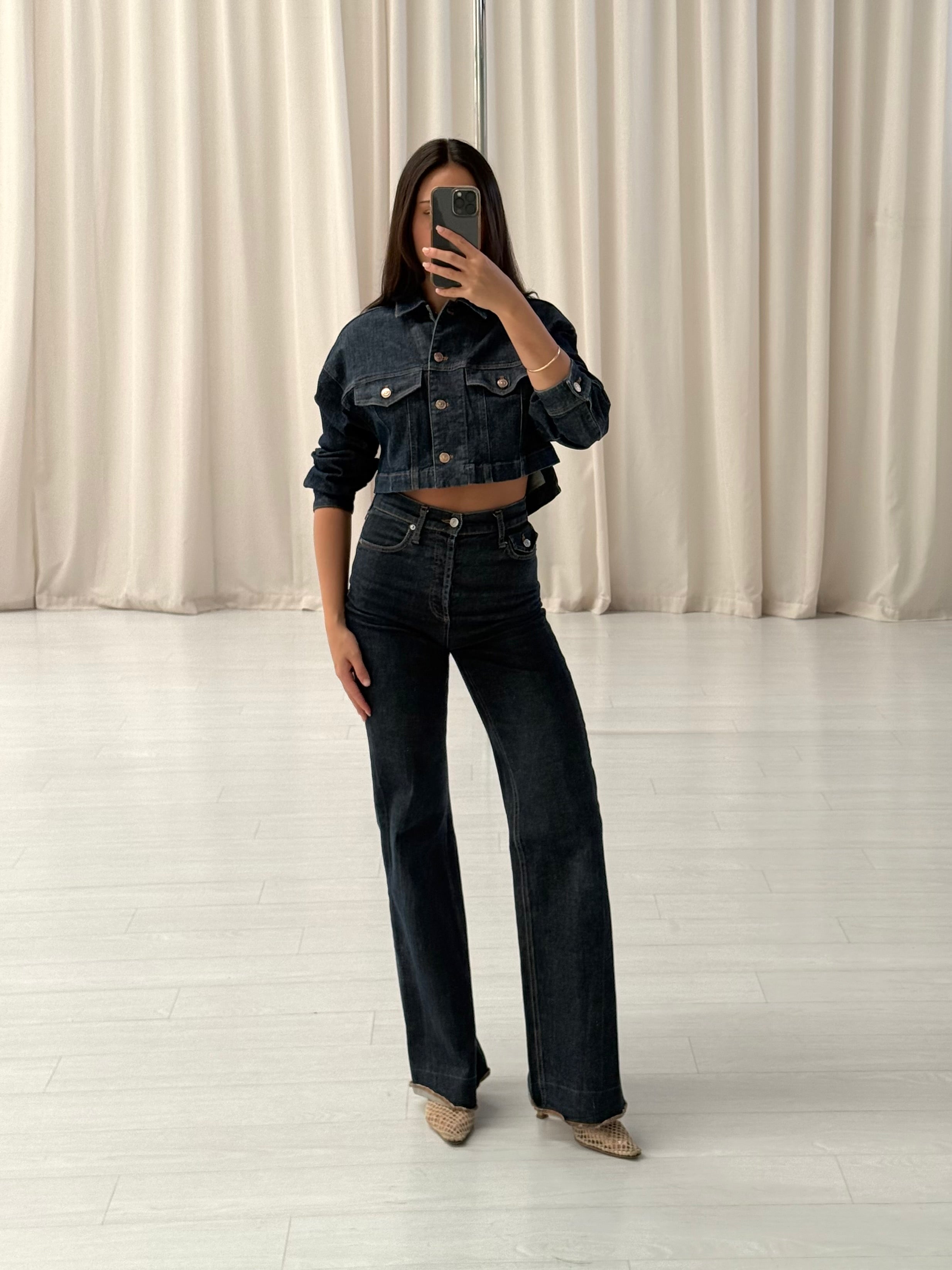 Indigo Denim Cropped Jacket