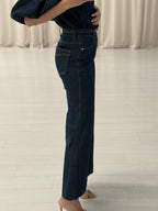 High Rise Belted Wide Leg Jean
