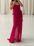 Draped Silk Georgette Dress