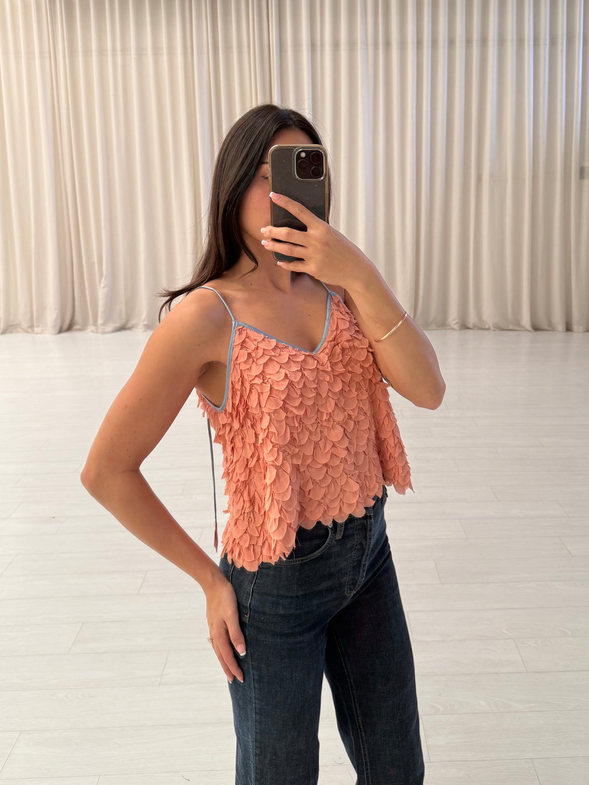 Flannel - Addie Scalloped Chiffon Cami