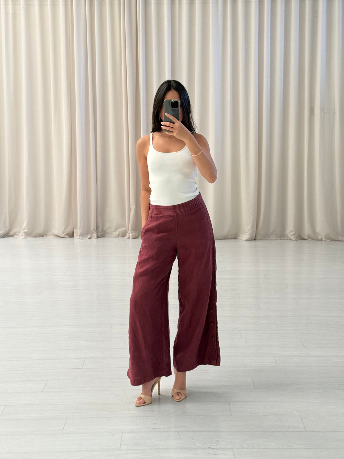 Flannel - Linen Button Trouser
