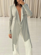 Scanlan Theodore - Crepe Knit Drape Front Jacket