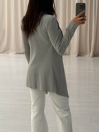Scanlan Theodore - Crepe Knit Drape Front Jacket