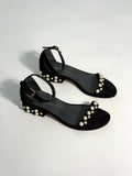 Stuart Weitzman - Suede Pearl Studded Sandals
