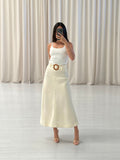 Linen Belted Maxi Skirt