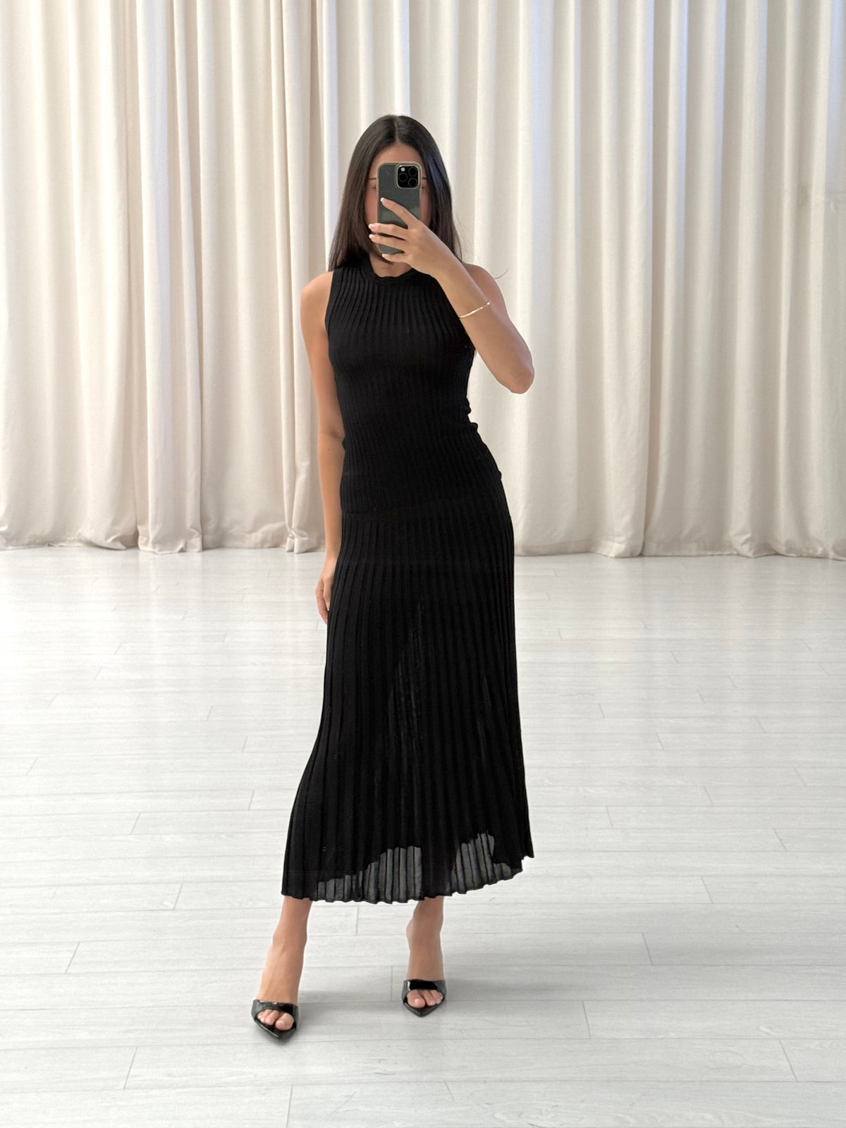 Pleated Knit Tank Top