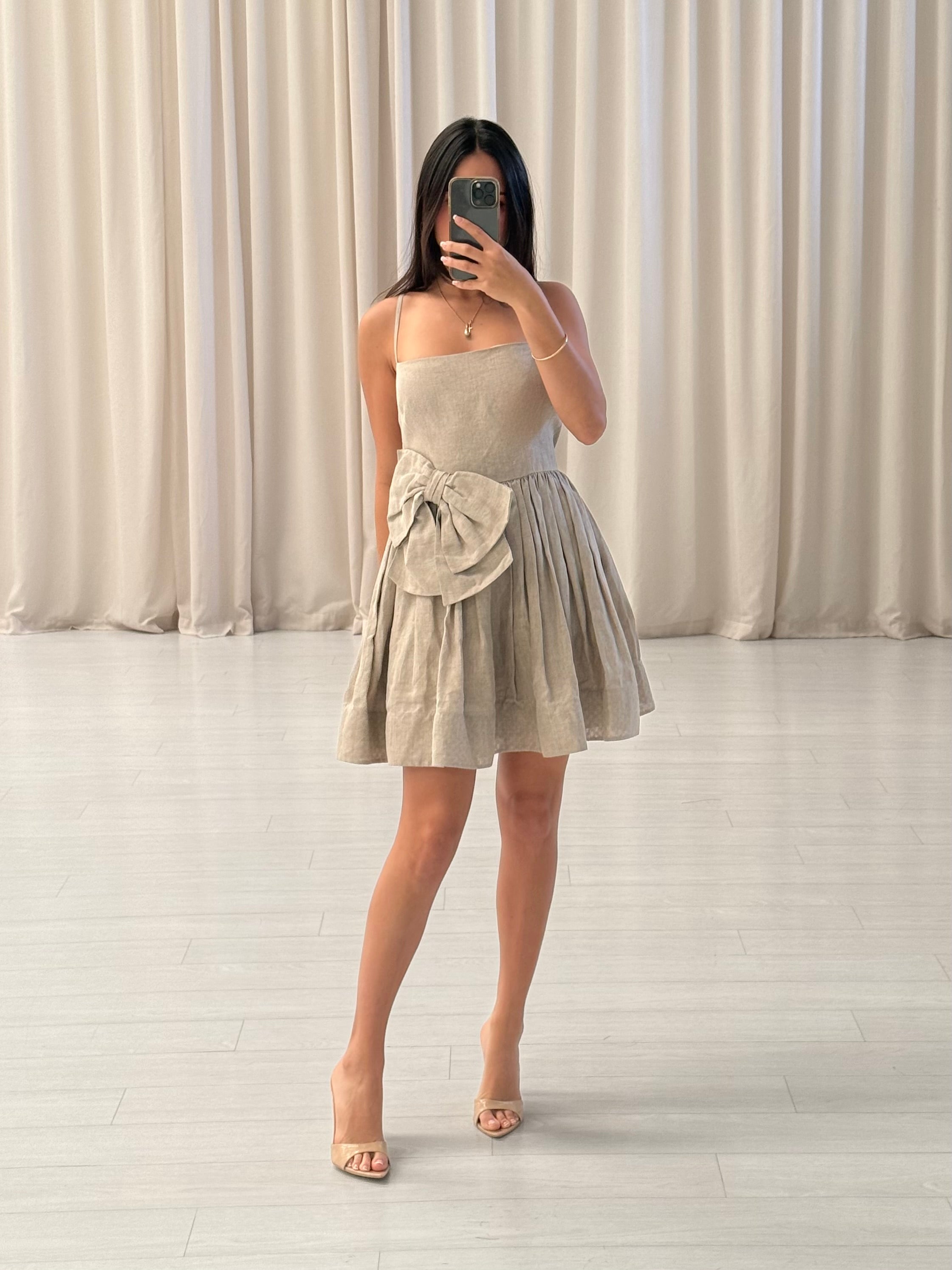 Linen Bow Dress