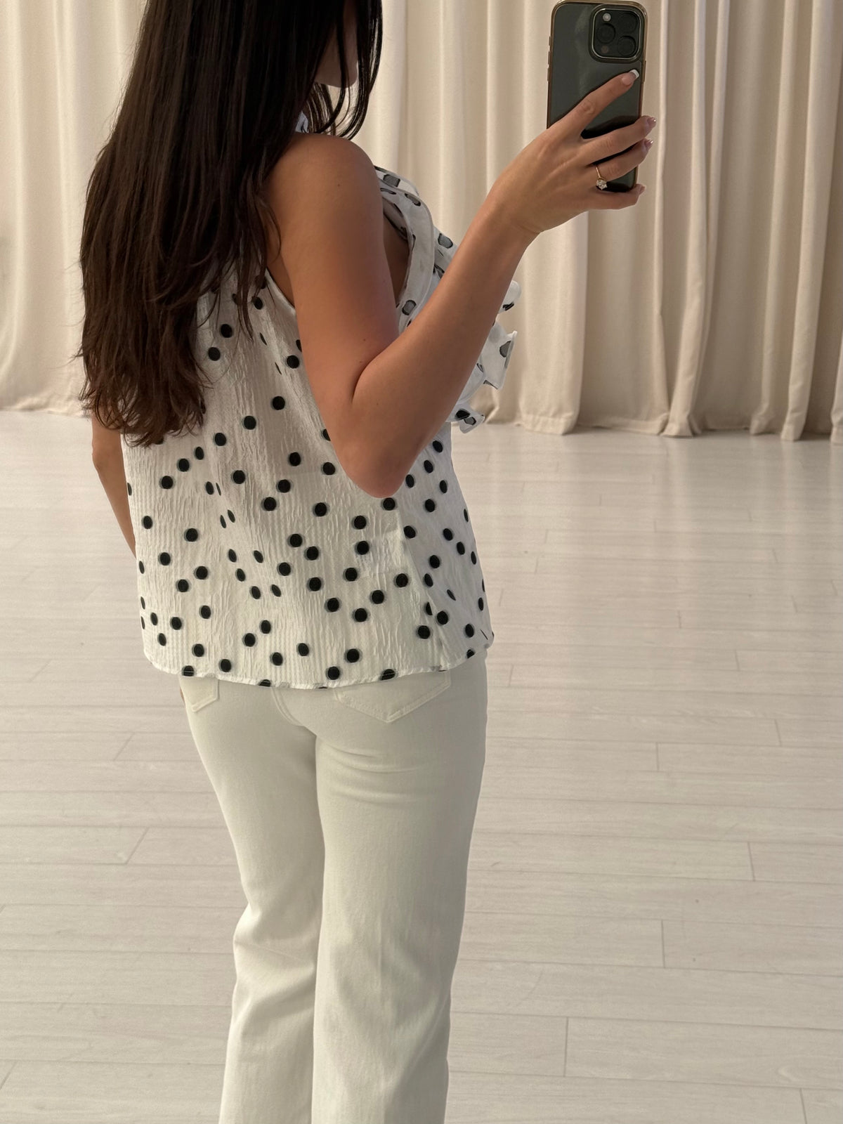 Carla Zampatti - Spot Jacquard Ruffle Blouse