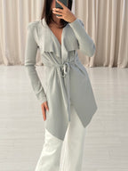 Scanlan Theodore - Crepe Knit Drape Front Jacket