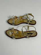 Dolce & Gabbana - Shell Pearl Leather Sandals