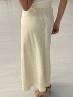 Linen Belted Maxi Skirt