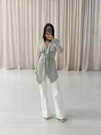Scanlan Theodore - Crepe Knit Drape Front Jacket
