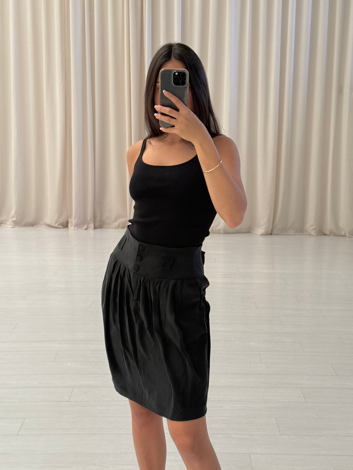Silk Button Skirt