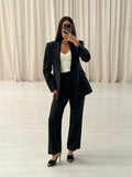 Navy Italian High-Waist Slim Trouser