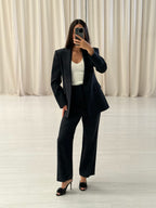 Navy Italian High-Waist Slim Trouser